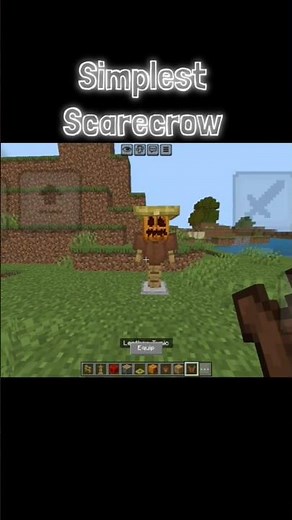 🌾 How to Build the Simplest Scarecrow 🧑‍🌾 in Minecraft | Easy Build Tutorial