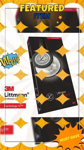 3M Littmann Cardiology IV Diagnostic Stethoscope, Black-Finish Chestpiece, Black Tube, Stem and H...