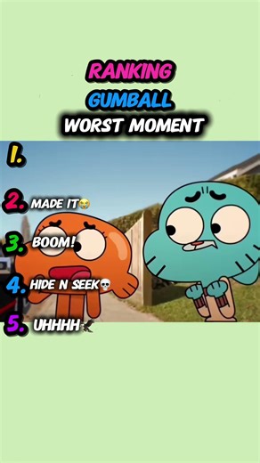Ranking The Worst Moments in The Amazing World of Gumball #shorts #ranking #cartoon