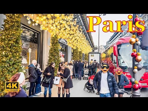 Paris , France 🇫🇷 - Christmas in Paris November 2024 - 4K HDR | Paris 4K | A Walk In Paris