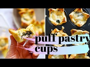 PUFF PASTRY CUPS - Filled with Spinach and Feta - Puff Pastry Ideas