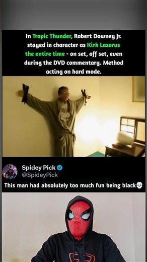 In Tropic Thunder (2008), Robert Downey Jr. Never Broke Character