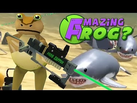 Amazing Frog - LASER GUN VS SHARKS - PC Gameplay Part 13