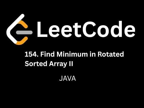 Leetcode 154: Find Minimum in Rotated Sorted Array II | Java | Hindi