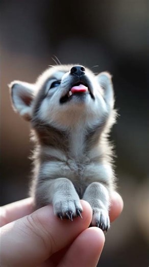Baby Wolf Pup Howling for the First Time 🐺🎶 | So Adorable! #animalshorts #wolf #tinyanimals #wolf