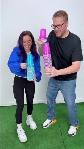 Cup Stack Speed Challenge! Chase and Rudy #shorts