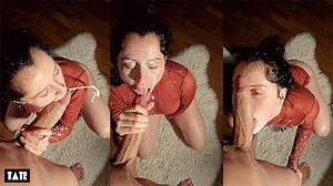 Real Amateur College Girl SLOPPY Gagging Throat Fuck