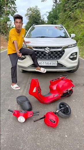 AMR 10000 Cc Fronx Car and Rc Remote Control Red Vaspa Scooter 😍