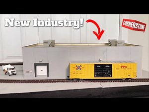 NEW Large Industry/Warehouse by Walthers Cornerstone Added!- Large HO Train Layout Build - Ep 19