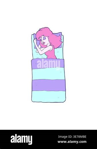shivering motion animation of cartoon sleeping woman Stock Video Footage - Alamy