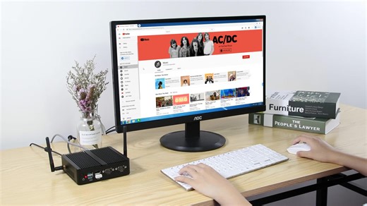 XCY Fanless Mini Pc Desktop J4125 J1900 3805U I3 I5 5200U NUC MiniPc Win10 Linux with Dual RS232 Dual Lan Industrial Computer