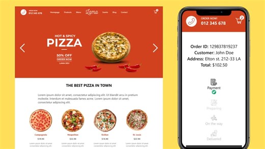React Next.js 实现响应式餐厅点餐App UI设计 🍕