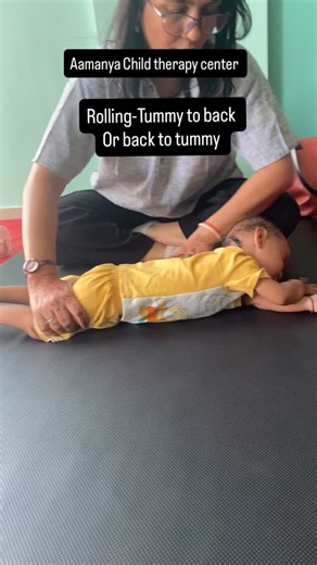 ROLLING : It’s an important gross motor skill that helps build strength, coordination, and body awareness. 🍼 Typical Developmental Stages • 2–4 months: Baby begins to roll from tummy to back (accidentally at first). • 5–6 months: Rolls from back to tummy intentionally. • 6–7 months: Can roll both ways independently and may use rolling to move around. ⸻ 💪 Why Rolling Is Important • Strengthens neck, shoulder, and trunk muscles • Promotes bilateral coordination (using both sides of the body toge