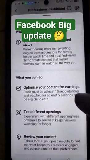 Facebook new update 🤔 #facebook #facebookearning