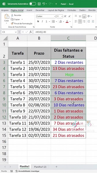 Automatize Seus Prazos com uma Planilha Colorida no Excel