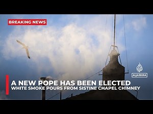 A new pope has been elected; White smoke pours from Sistine Chapel chimney