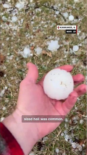 Potential record large hail hits Illinois