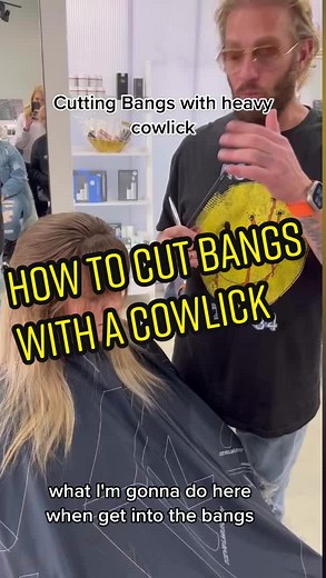 How to cut BANGS with a heavy COWLICK #fringebangs #waynetugglehair #hair #hanzo #bangstutorial #fringecut #hairtrends2023 #hairtutorial #cowlickhair #hairtok #hairstyleideas #hairstyletutorial #sexyhair #bangs #hairtrend #hairideas #hairclass #ncstylist #nchairsalon #hairmagic #hairtransformation #hairstylistsoftiktok #haircut #getbangs #faceframe #hairtok #hairtutorial