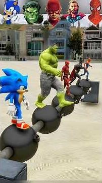 SONIC VS FLASH VS MARVEL HEROES SPRINT CHALLENGE, WHO IS THE FASTEST ⚡| #Shorts | #gta5 | #sonic