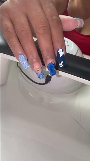 Stitch Nail Inspo 💙 Acrylic Nails + Gel Polish Design | Cute Disney Nail Art