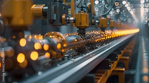 AR-Enhanced Factory Floor: Futuristic Machine Alerts. Concept Futuristic Technology, Augmented Reality, Factory Automation, Machine Learning, Real-time Alerts