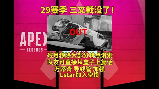 三叉戟移除！万蒂奇导线管加强，Lstar加入空投！死亡之箱直接复活队友！未来还会有联动！【APEX29赛季预热】
