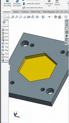 Amazing Hexagon Design Technique in SOLIDWORKS #3dmodeling #cad #solidworks
