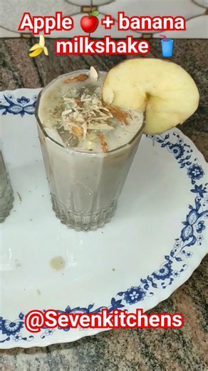 Apple, banana and dry fruits milkshake