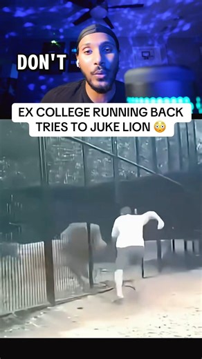 Ex College Running Back Tries To Juke Lion 😳