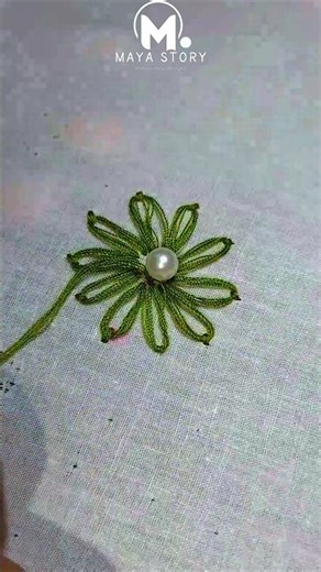 🌸 Simple Hand Embroidery Flower Design | Easy Needlework Tutorial | Maya Story
