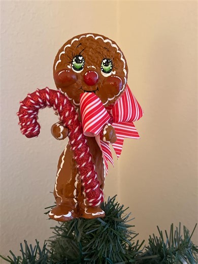 Handmade Gingerbread Man Christmas Tree Topper - 8 Inch Figurine - Etsy