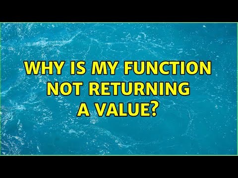 Why is my function not returning a value?