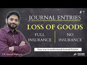 Loss of Goods and Insurance Claim | Class 11 | Journal Entry | Accounts