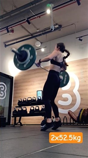 First of 3x2 52.5kg Complex Power Clean (Hip + Hang)