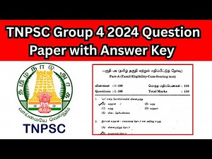 TNPSC Group 4 2024 Question Paper with Answer Key | Part 1