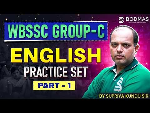 WBSSC Group-C English Practice Set Part 1 | Most Important Questions for WBSSC Exam Preparation