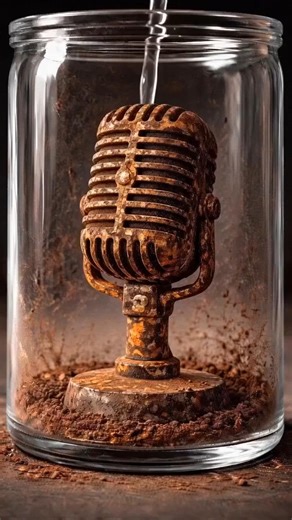 Rusty Vintage Microphone Restoration in Glass Jar | Satisfying Deep Clean #RustRemoval #Microphone