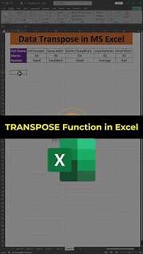 TRANSPOSE Function in Excel | Convert Rows to Columns Easily