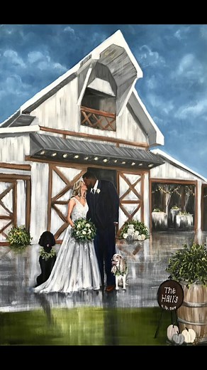 Live Wedding Painter Captures First Look Moment | Traci Wolfe Bio