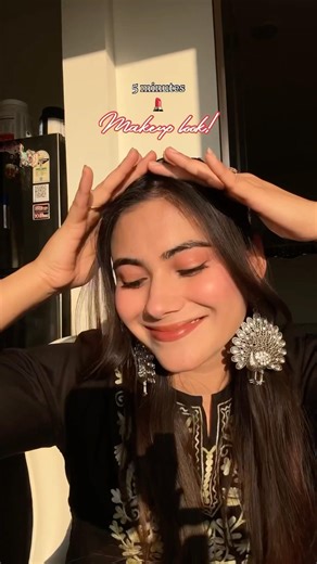 Five minutes quick make up look!￼💄 ￼