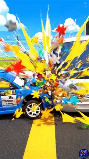 Runway lights, fast lanes, and a sudden hit ✈️💥 This Airport Service Road Car Collision between a shuttle bus and a rally hatchback delivers colorful animation and playful physics. #AirportServiceRoadCarCollision #CarCrashAnimation #CartoonCars #AirportRoad | CrashtoonX