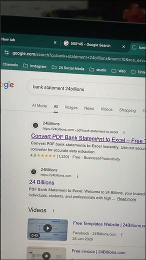 Convert Bank statement pdf to excel