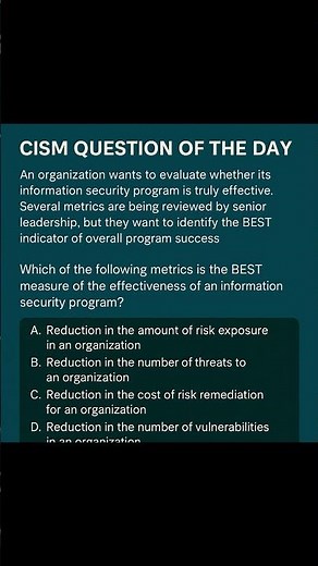 CISM Question of the Day: Security Program Effectiveness