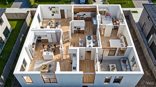 Watch the transformation of a house from a detailed floor plan into a fully built and furnished modern home. This video showcases the entire construction journey—from laying the foundation and building the structure to completing the interior design according to the original layout. Set in an urban environment, the process highlights architectural precision, realistic materials, and thoughtful space planning. A perfect visualization of how a dream home comes to life step by step. | Home Design P