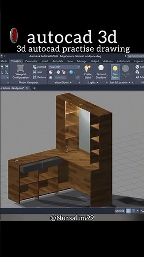 autocad 3d, 3d autocad practise drawing #autocad3d