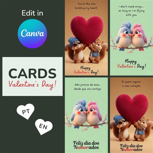 Valentine’s Day Animated Cards | Editable Canva Video Cards | MP4 for Whatsapp & Social Media | Instant Download - Etsy