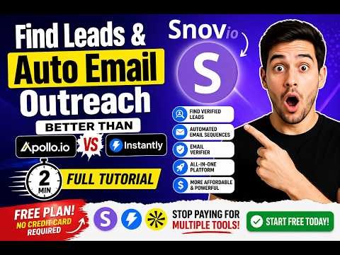 Find Leads & Auto Email Outreach (Better Than Apollo & Instantly) | 2 Minutes Full Snov.io Tutorial