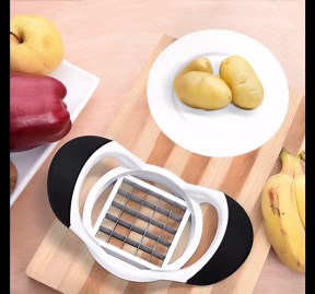 Handheld Potato Dicer & French Fry Cutter – Multi-Purpose Stainless Steel Vegetable Chopper for Carrot Onion, Kitchen Dicing Tool for Restaurant Home Use, 6.88 x 4.13 x 1.18 Inches (2)