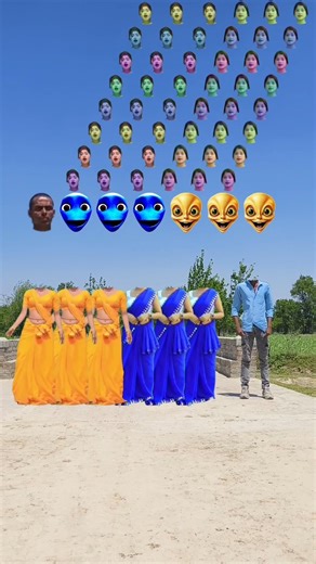 blue bhabhi vs yellow bhabhi correct head matching with tu radha meri main shyam tera songs#shorts