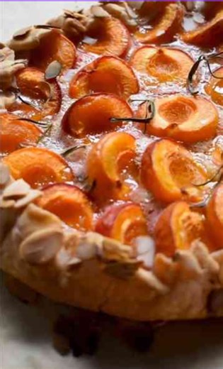 Fresh apricot galette with almond cream